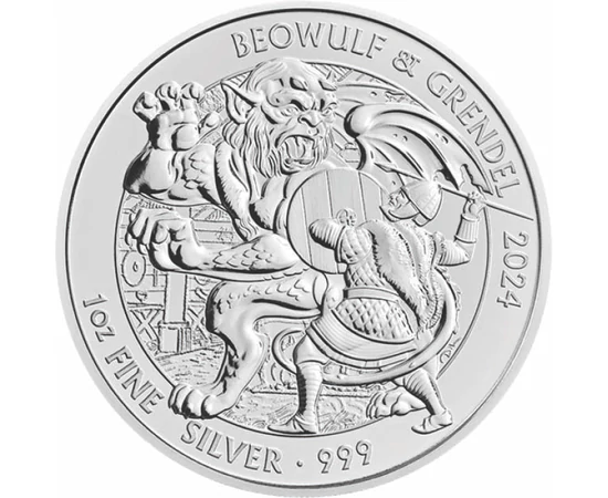 2 lire, Lupta între Beowulf şi Grendel, , argint de 999/1000, 31,1 g, Marea Britanie, 2024