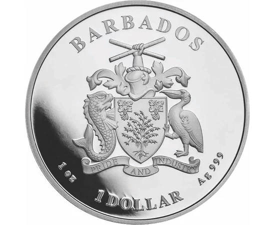 BAR/ 1 dolar Căluţ de mareAg2023 Barbados