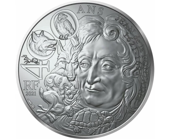 FRA/ 10 euro,J. La Fontaine,Ag,2021, Franţa