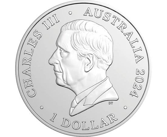 1 dolar Charles al III-lea val. nominală  argint de 999/1000 311 g Australia 2024