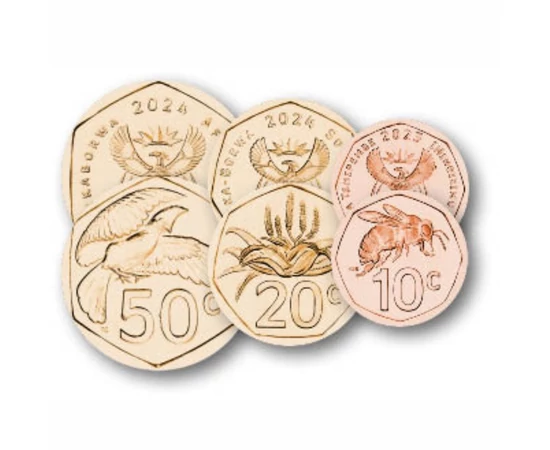 10, 20, 50 cenţi, 1, 2, 5 rand, ,  , 0, Republica Africa de Sud, 2023-2024
