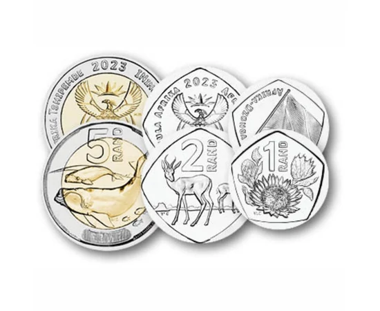 10 20 50 cenţi 1 2 5 rand    0 Republica Africa de Sud 2023-2024