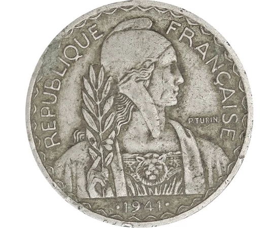 20 centime, Marianne, , cupru, nichel, 6 g, Indochina Franceză, 1941