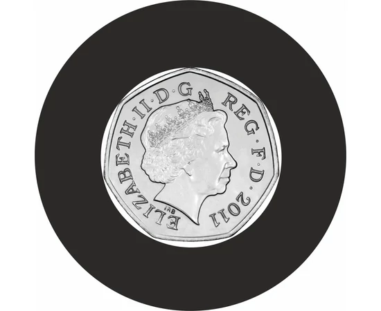  50 pence Inel- monedă pictată2012 Marea Britanie