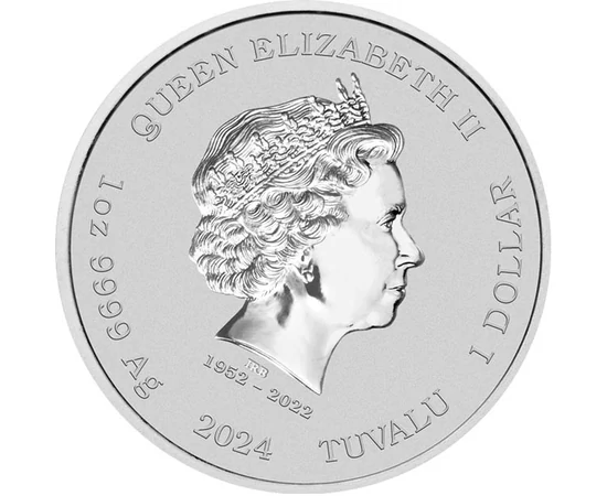 1 dolar Elisabeta a II-a val.nominală  argint de 9999/1000 311 g Tuvalu 2024