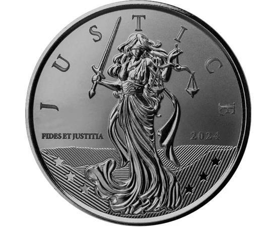 1 liră, Zeiţa Justitia, , argint de 999/1000, 31,1 g, Gibraltar, 2024