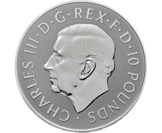 10 lire Charles al III-lea val. nominală  argint de 9999/1000 311 g Marea Britanie 2024