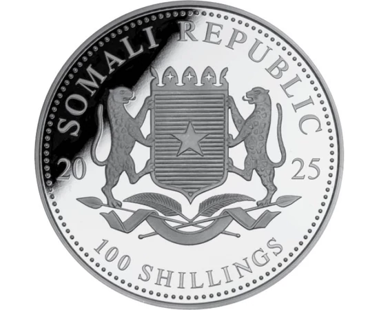 100 şilingi Stemă   argint de 9999/1000 311 g Somalia 2025