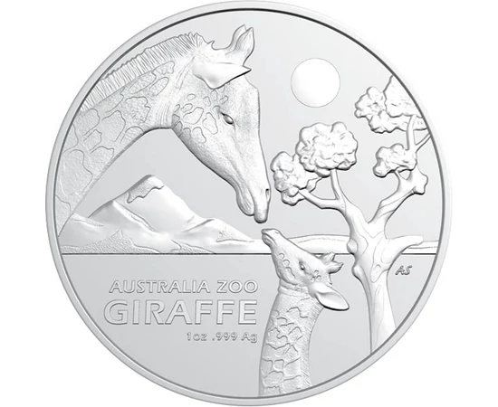 1 dolar, Girafe, greutate, argint de 999/1000, 31,1 g, Australia, 2024