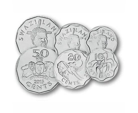 10, 20, 50 cenţi, 1, 2, 5 emalangeni, ,  , 0, Swaziland, 2015