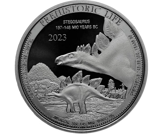 KON/ 20 franci, Stegozaur, Ag,2023, Congo