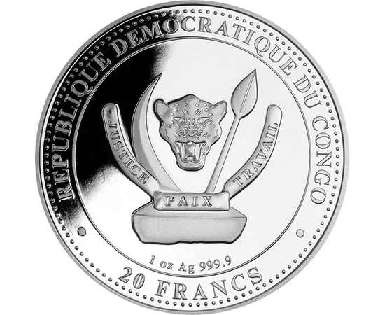 KON/ 20 franci Stegozaur Ag2023 Congo