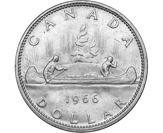  1 dolar, "Canoe", argint, Canada