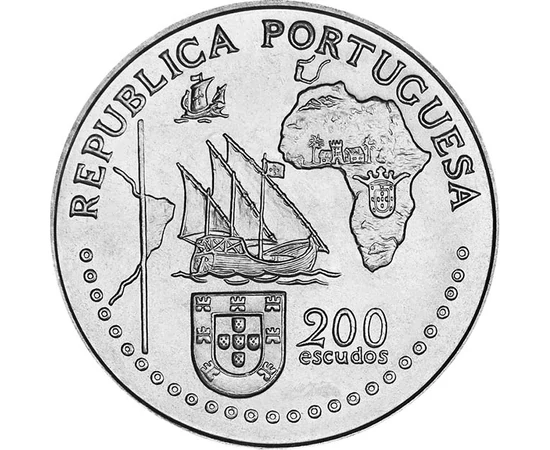 200 escudo, Steme, monarhi, , cupru, nichel, 21,1 g, Portugalia, 1994