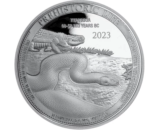 KON/ 20 franci, Titanoboa, Ag, 2023, Congo