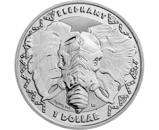 SL/ 1 dolar, Elefant, 1uAg, 2023, Sierra Leone