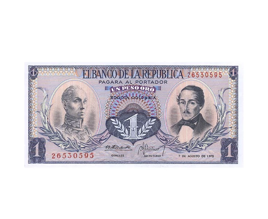 1 peso, ,  , 0, Columbia, 1970-1974