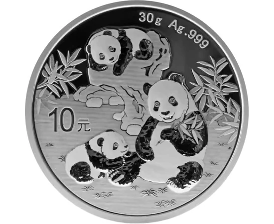 10 yuani, Doi urşi panda, , argint de 999/1000, 30 g, China, 2025