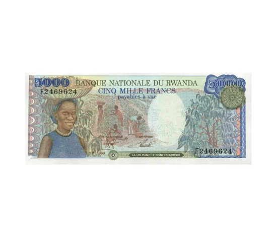 5000 franci, ,  , 0, Ruanda, 1988-1989