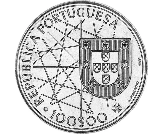 100 escudo Stemă  cupru nichel 165 g Portugalia 1989