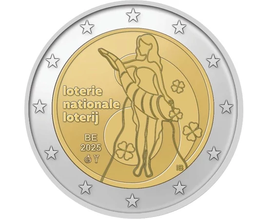 2 euro, Fortuna cu cornul abundenţei, cupru, nichel, 8,5 g, Belgia, 2025