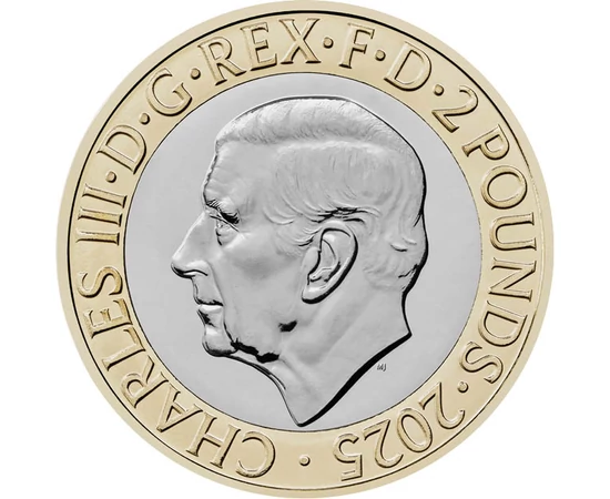 2 lire Charles al III-lea val.nominală  cupru nichel 12 g Marea Britanie 2025