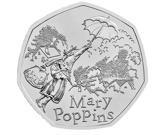 50 pence, Mary Poppins, cupru, nichel, 8 g, Marea Britanie, 2025