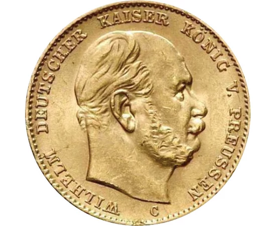 GER/ 10 mărci, Wilhelm I, Au, 1872-1873, Imperiul German