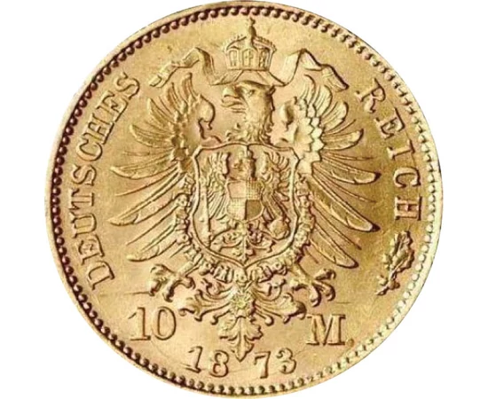GER/ 10 mărci Wilhelm I Au 1872-1873 Imperiul German
