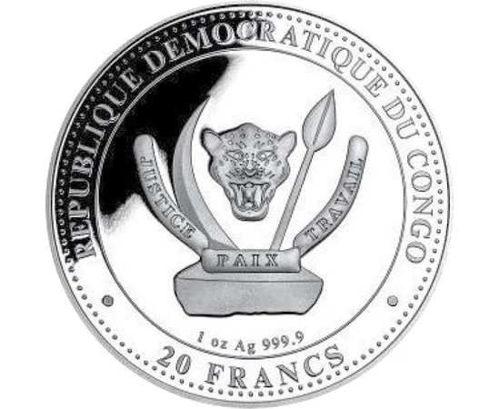 KON/ 20 franci Dunkleosteus 1uAg 2023 Congo