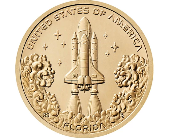 1 dolar, Lansarea navetei spaţiale, stele, cupru, nichel, 8,1 g, SUA, 2025