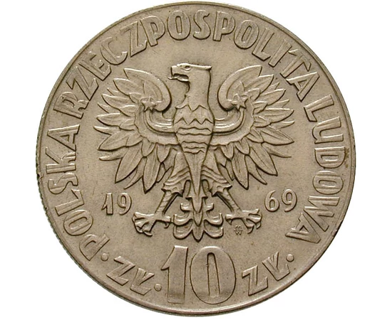  10 zloţi Copernic 1967-1969 Polonia