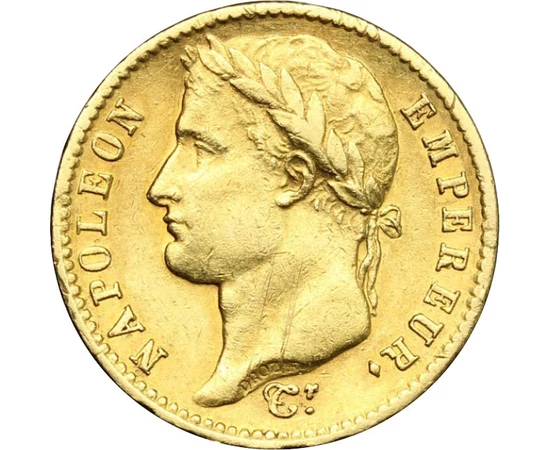  20 franci,Napoleon I,1807-1815,aur, Franţa