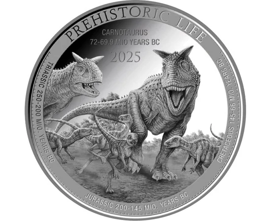 20 franci, Carnotaurus, , argint de 999,9/1000, 31,1 g, Congo, 2025