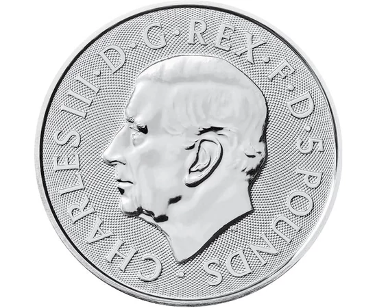 5 lire Charles al III-lea val. nominală argint de 9999/1000 622 g Marea Britanie 2025