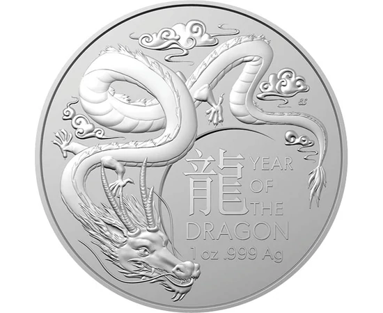 AUS/ 1 dolar, Anul Dragonului,1uAg,2024, Australia