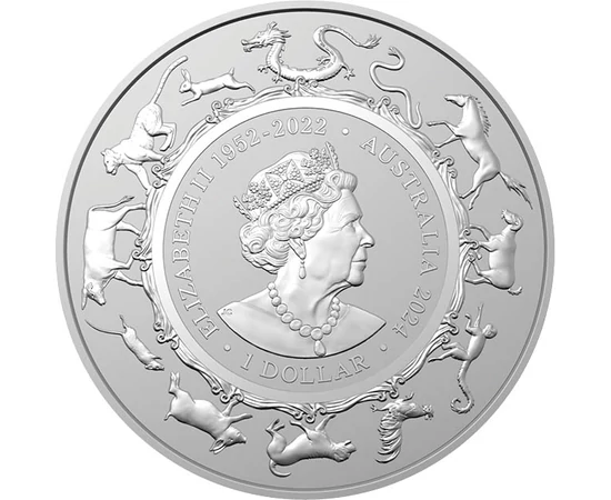 AUS/ 1 dolar Anul Dragonului1uAg2024 Australia