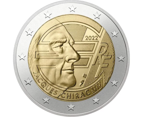 FRA/ 2 euro, Jacques Chirac, 2022, Franţa