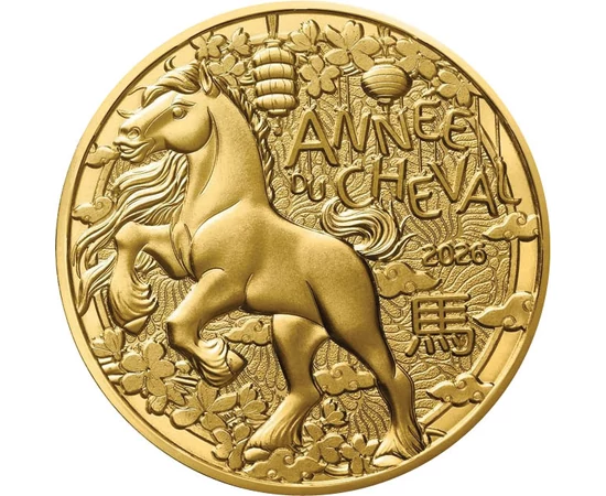 0,25 euro, Anul Calului, cal cabrat, , cupru, nichel, 15,8 g, Franţa, 2026