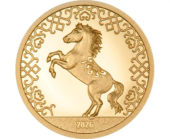 1000 togrog, Cal cabrat, , aur de 999,9/1000, 0,5 g, Mongolia, 2026