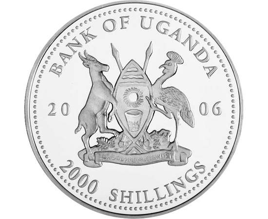 2000 şilingi Stemă   argint de 350/1000 27 g Uganda 2006