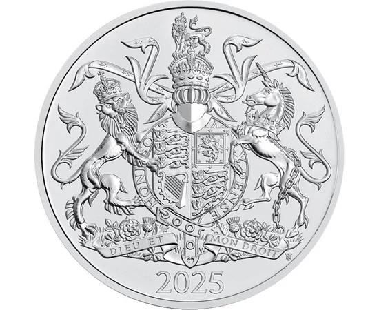 5 lire, Stema regală britanică, , fineţe, cupru, nichel, 28,28 g, Marea Britanie, 2025
