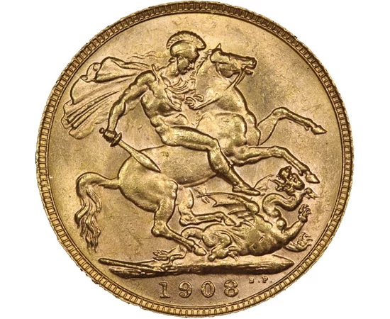 1 sov., aur, Eduard VII, 1902-1910, Marea Britanie