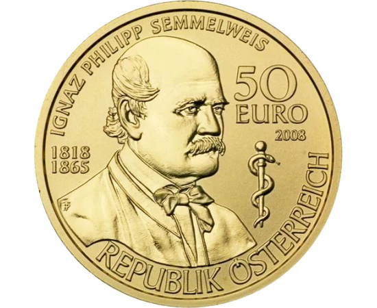  50 euro, Semmelweis, Aur, 2008, Austria