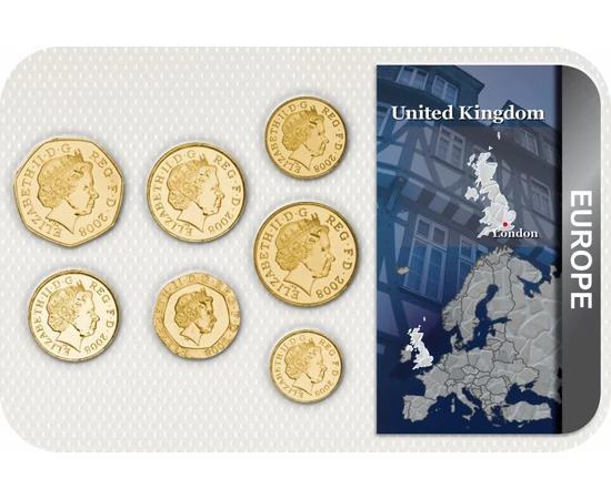 1, 2, 5, 10, 20, 50 pence, 1 liră, ,  , 0, Marea Britanie, 2008-2014