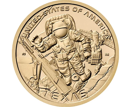 1 dolar, Astronaut în spaţiu, Staţia Spaţială ISS, cupru, nichel, 8,1 g, SUA, 2025