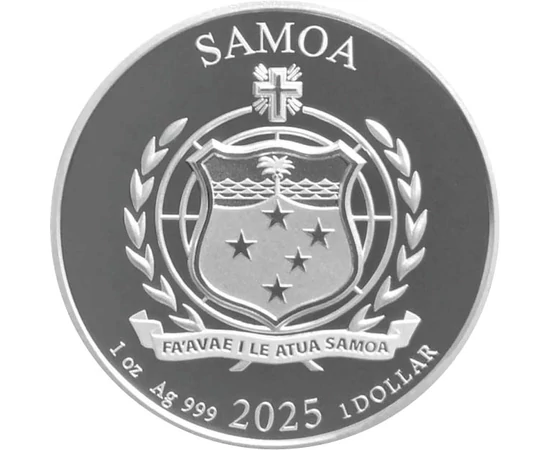 1 dolar Charles al III-lea val. nominală  argint de 999/1000 311 g Insulele Samoa 2025