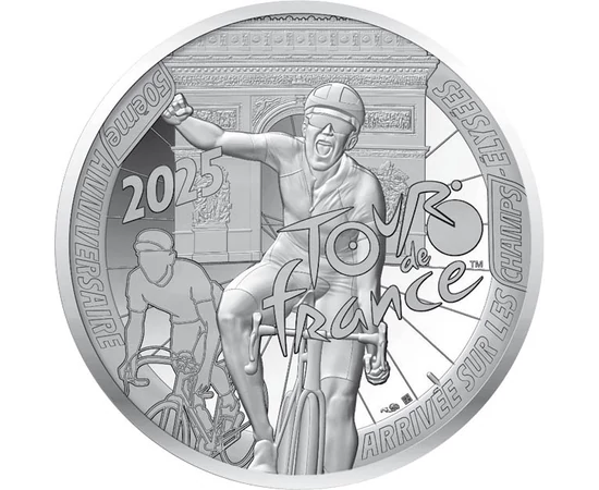 10 euro, Turul Franţei, Arcul de Triumf, , argint de 333/1000, 13 g, Franţa, 2025