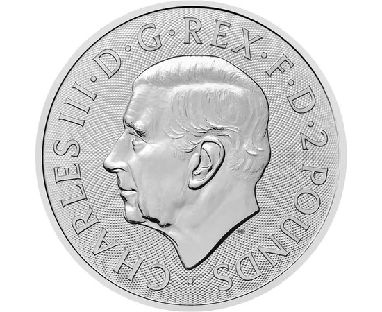2 lire Charles al III-lea val. nominală argint de 9999/1000 311 g Marea Britanie 2025