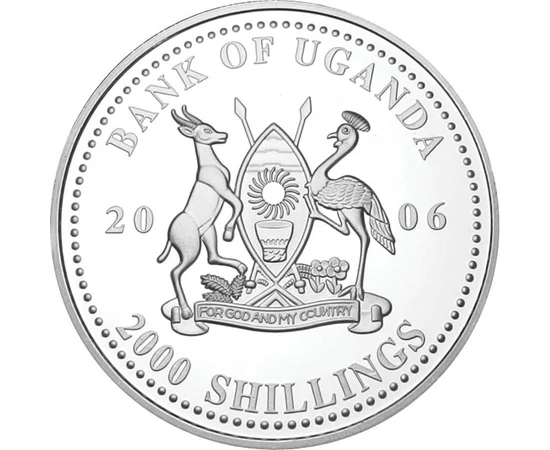 2000 şilingi Stemă   argint de 350/1000 27 g Uganda 2006